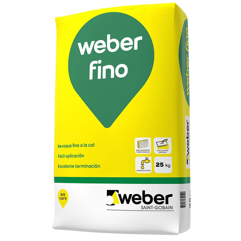 REVOQUE FINO PARA INTERIOR X 25 KG WEBER