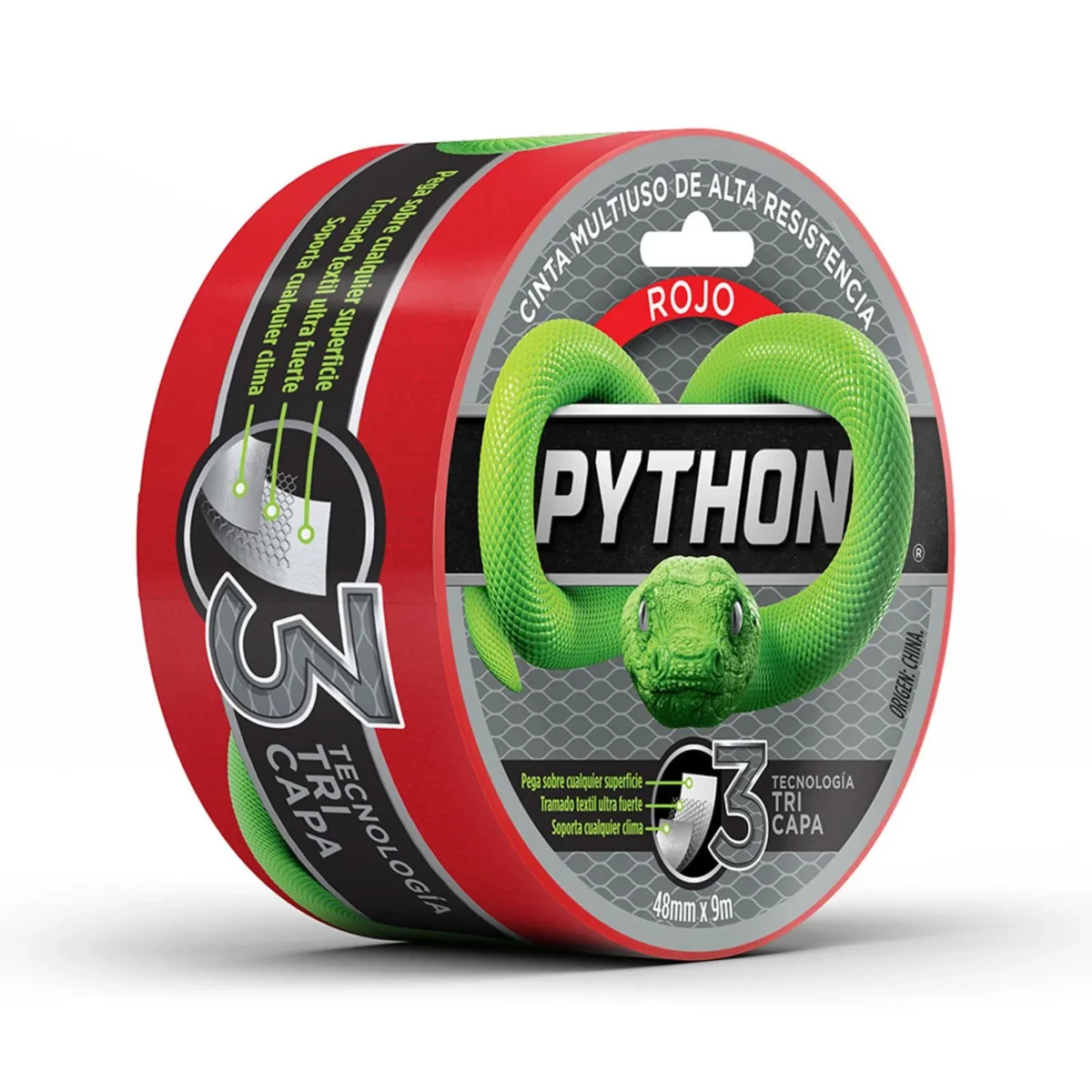 CINTA PYTHON 9MTS ROJA