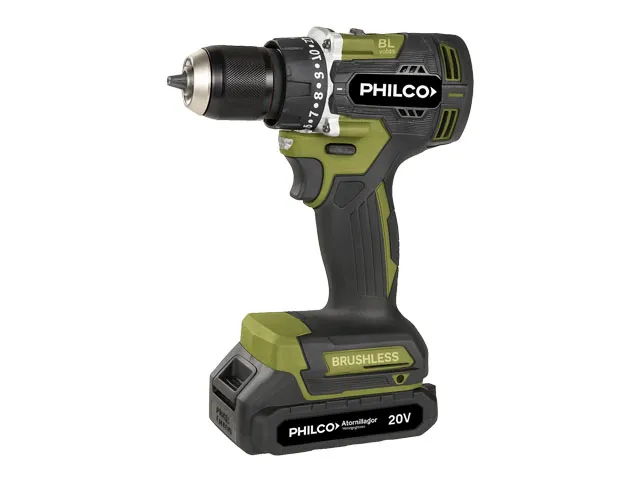 TALADRO INALÁMBRICO 20V BRUSHLESS (SIN CARBONES) - PHILCO